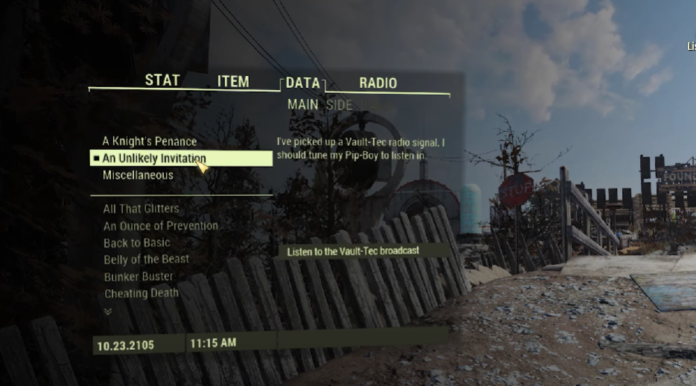 An Unlikely Invitation Quest In Fallout To Locate Vault