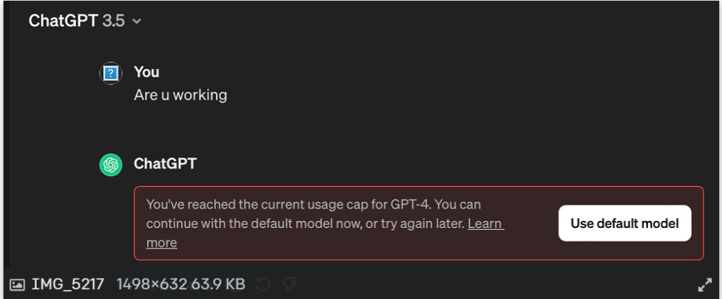 chatgpt 3.5 not working