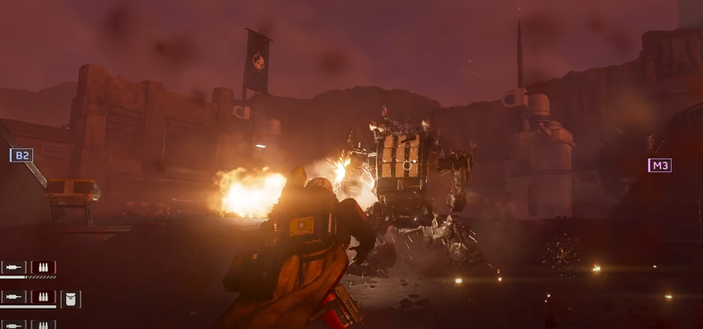 Thermite grenades against Automaton tanks in Helldivers 2