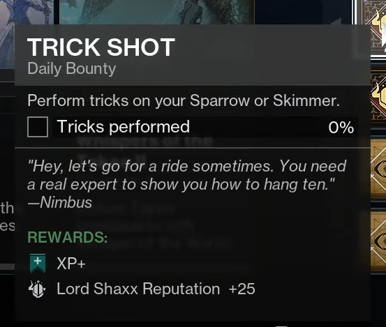 Destiny 2 Trick Shot Bounty