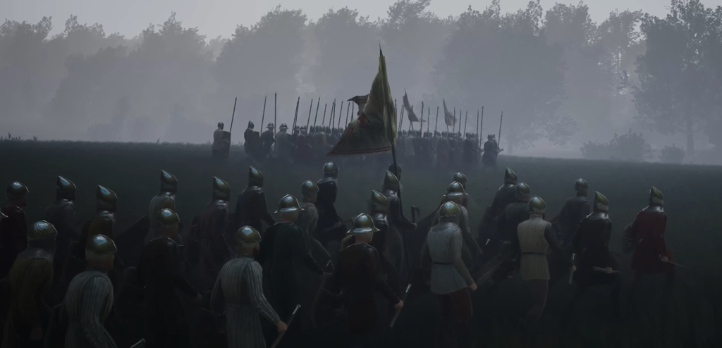 Marching into battle 