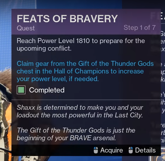 Feats of Bravery Quest Info