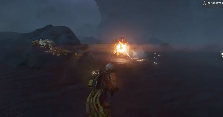 Thermite grenades Biot Titans in Helldivers 2