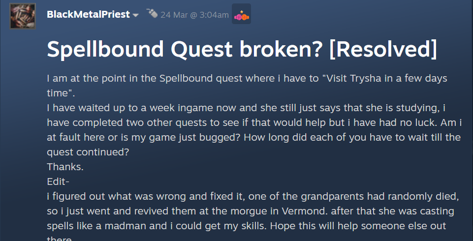 Spellbound quest not starting Dragons Dogma 2