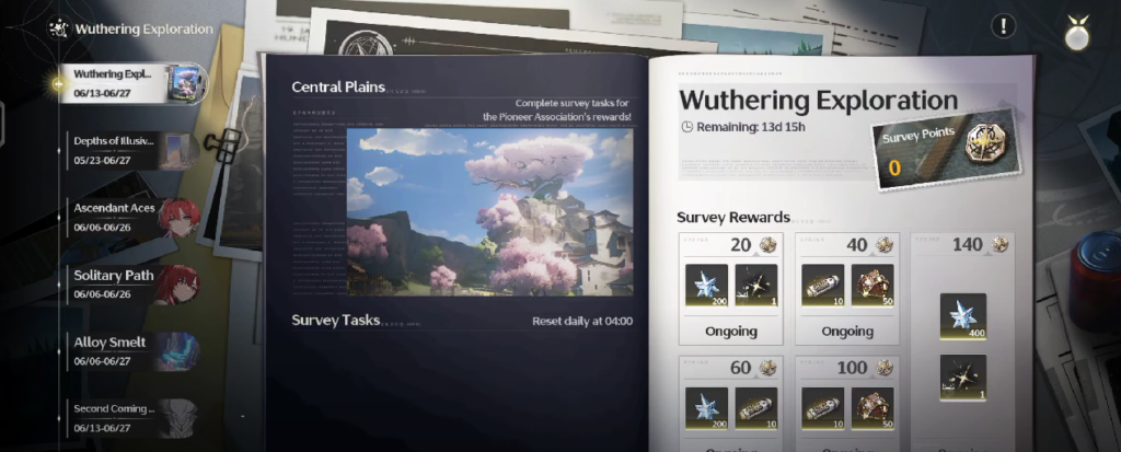 wuthering waves survey tasks