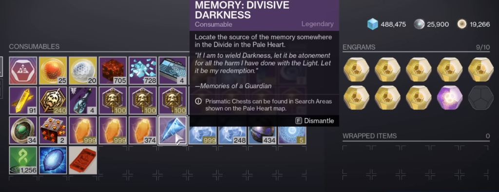 memory divisive darkness destiny 2