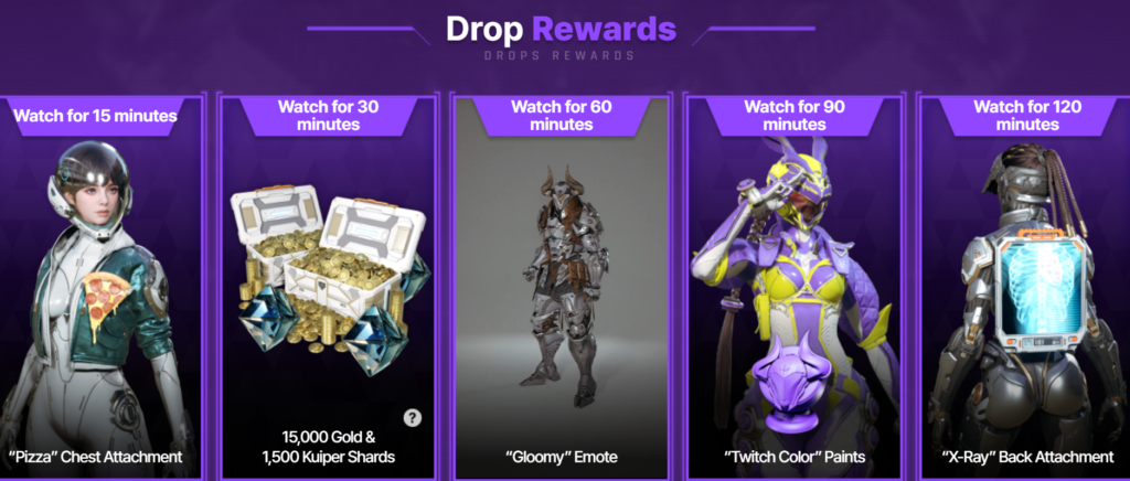 Twitch drop rewards