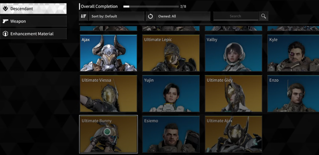 characters in first descendant 