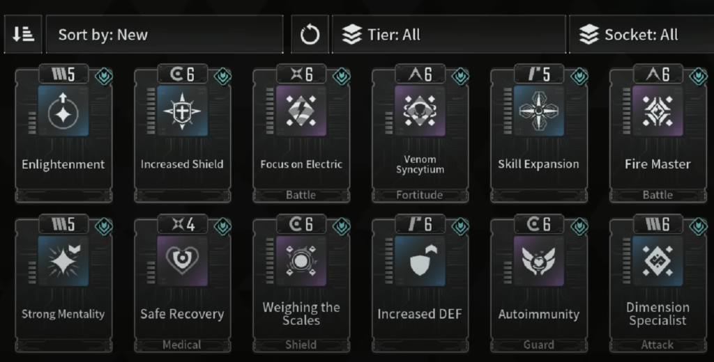 Modules in the first descendant 