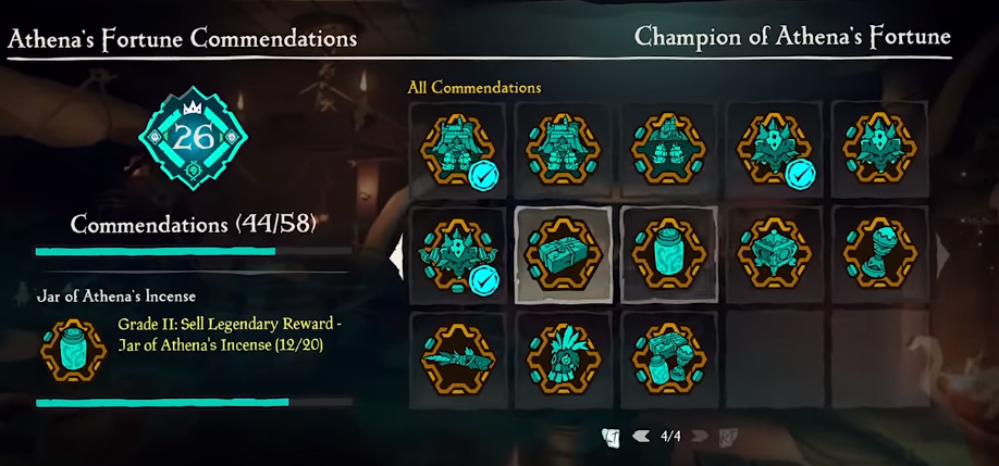 Commendations Sea of thieves