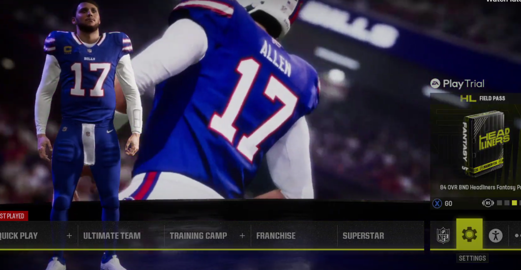 setting in Madden 25