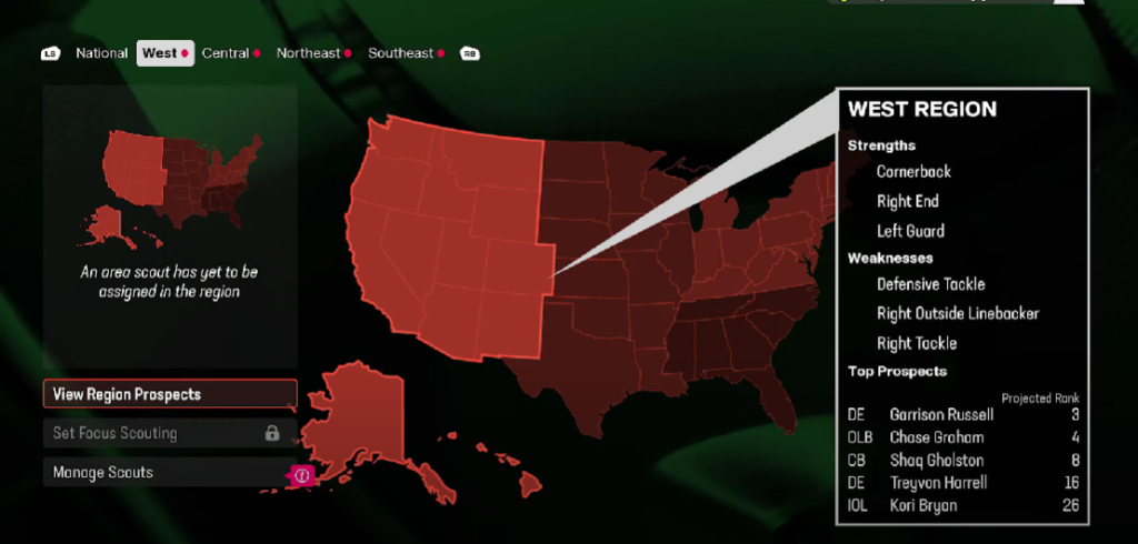 regions scouting madden 25