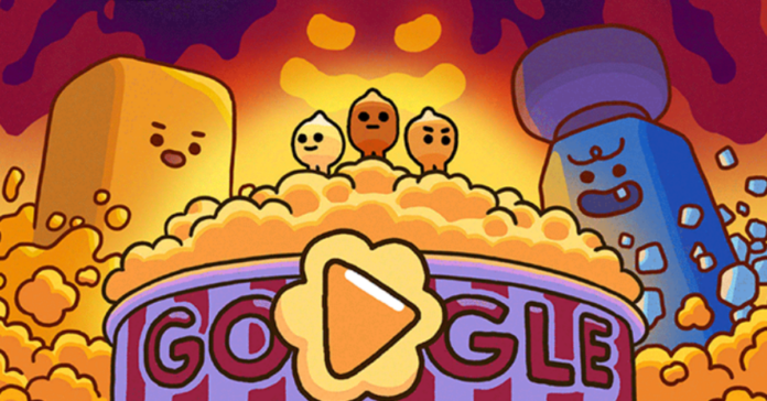 Google Doodle popcorn