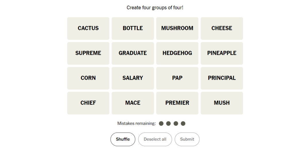 nyt connection words 