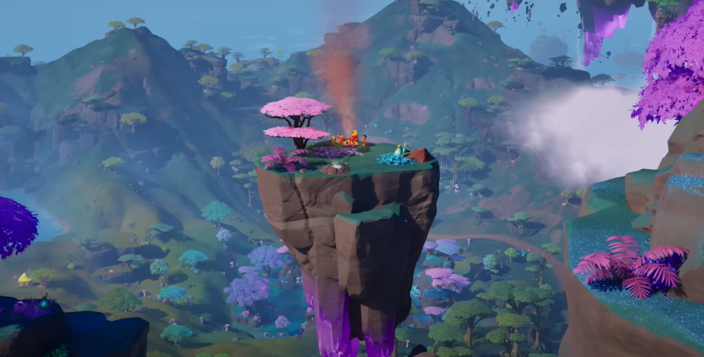 floting island in lego fortnite