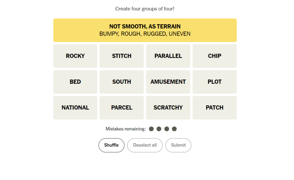 yellow group nyt connections