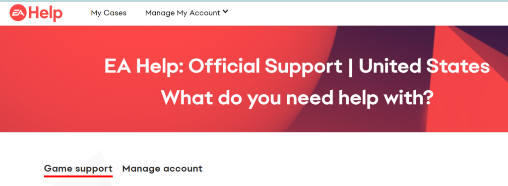 official EA support