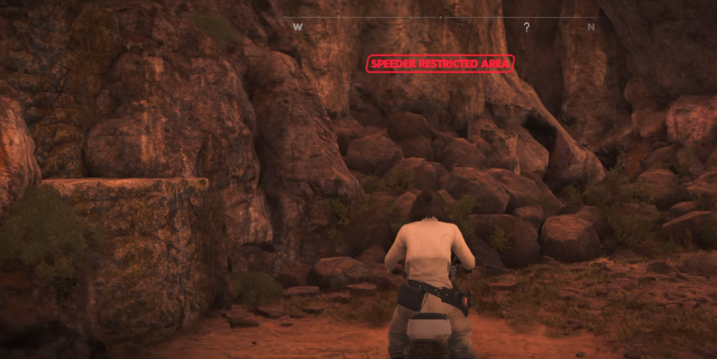 speeder restricted area in smugglers hideout toshara