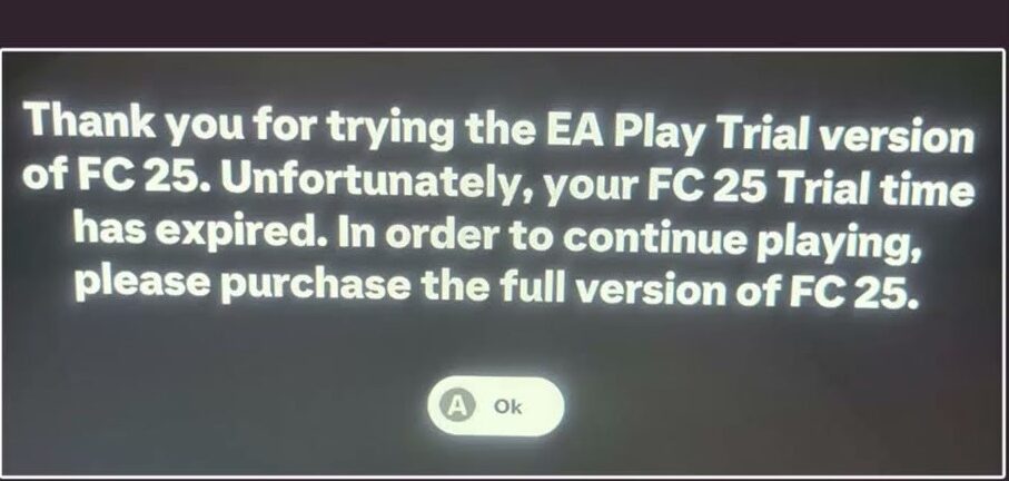 FC 25 Trial Not Working