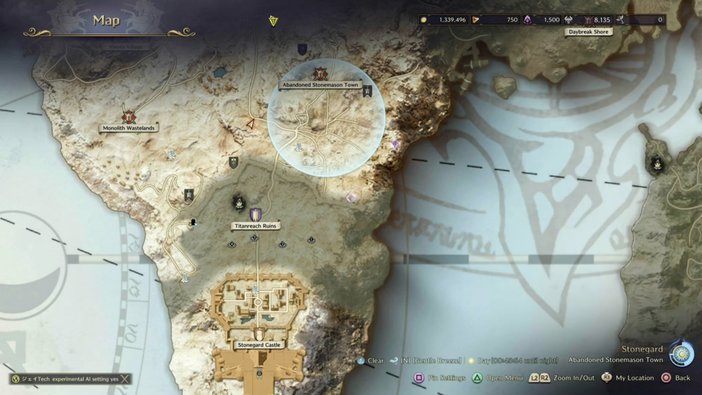 map showing Area where Basilisk and traps are present in throne and liberty.