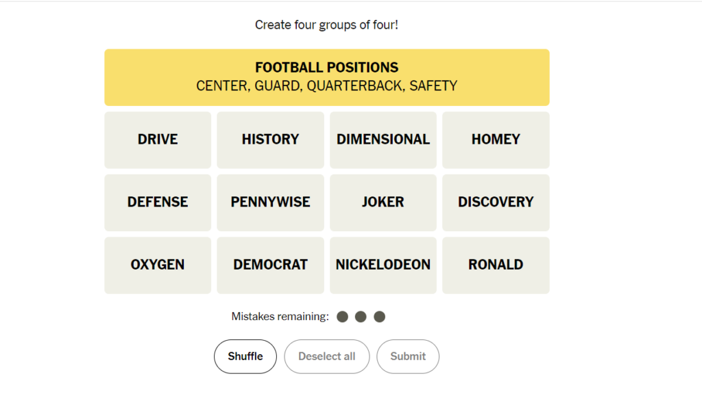 football positions nyt 