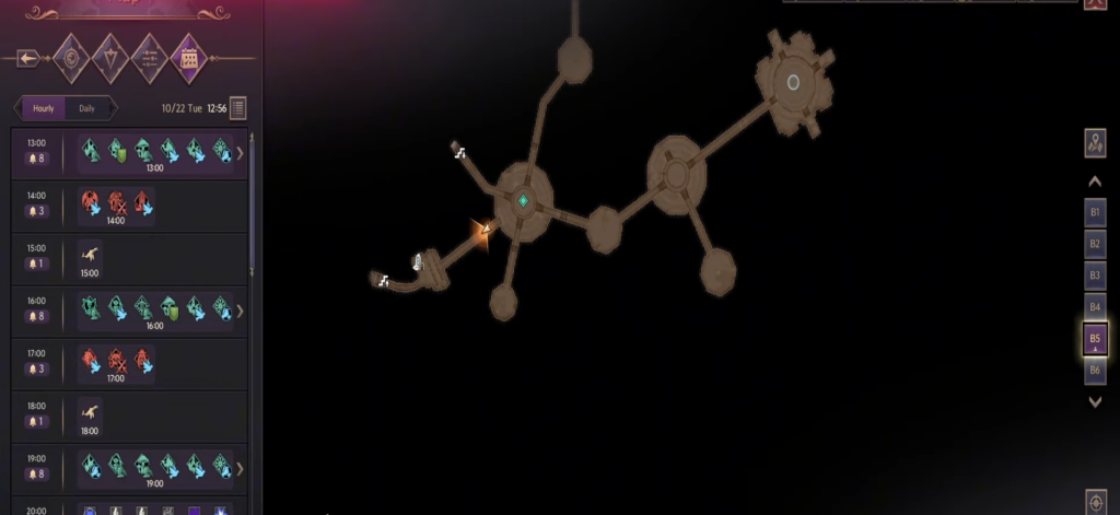 Map of the 5th floor of Syleus's Abyss where Dragon Blood Jasper is located.