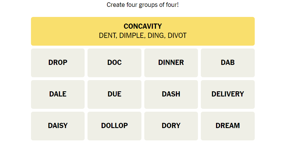 divot meaning nyt connections