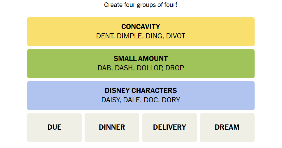 nyt connections disney characters