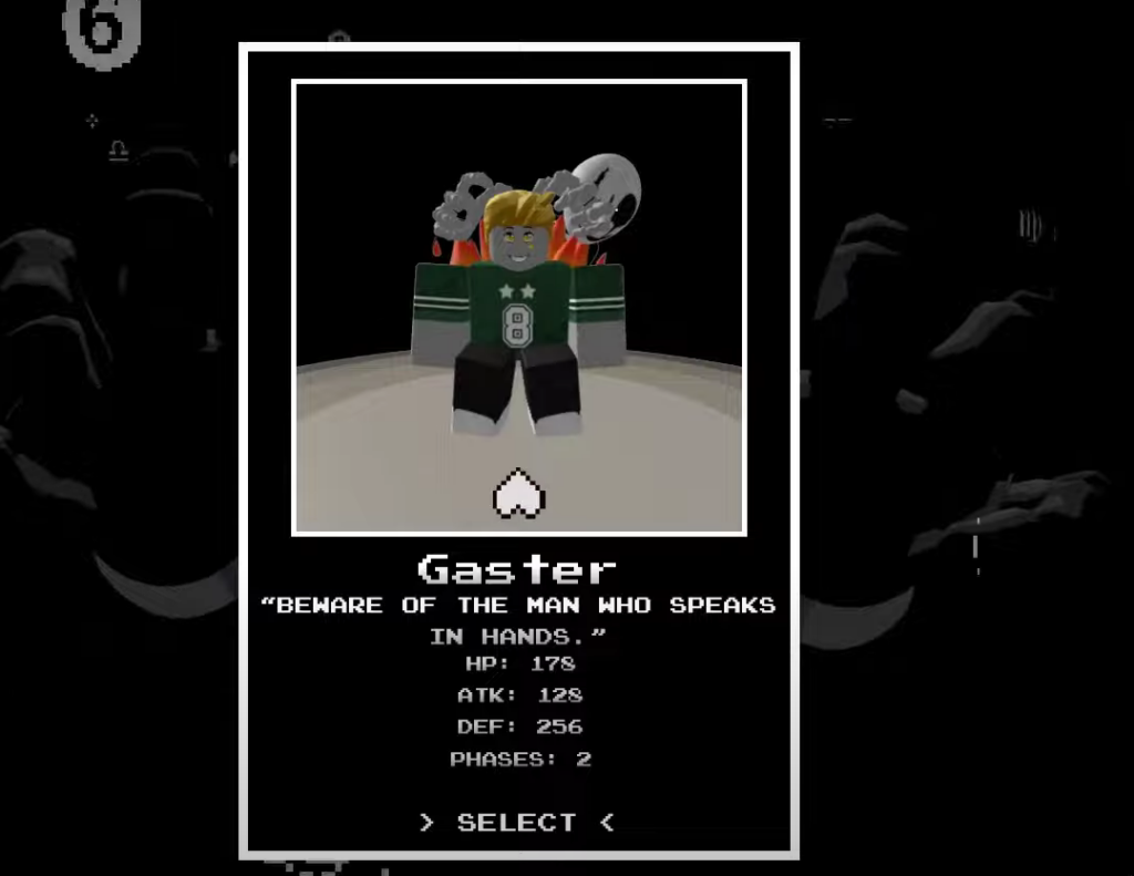 gaster in roblox game 