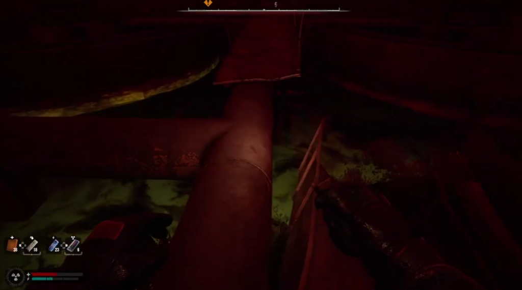 Sewage pipes above radioactive swamp in Stalker 2.