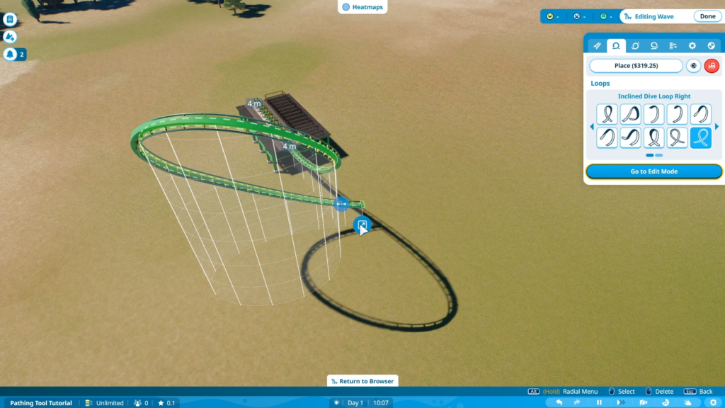 Prefabbed Loop Tracks In Planet coaster 2.