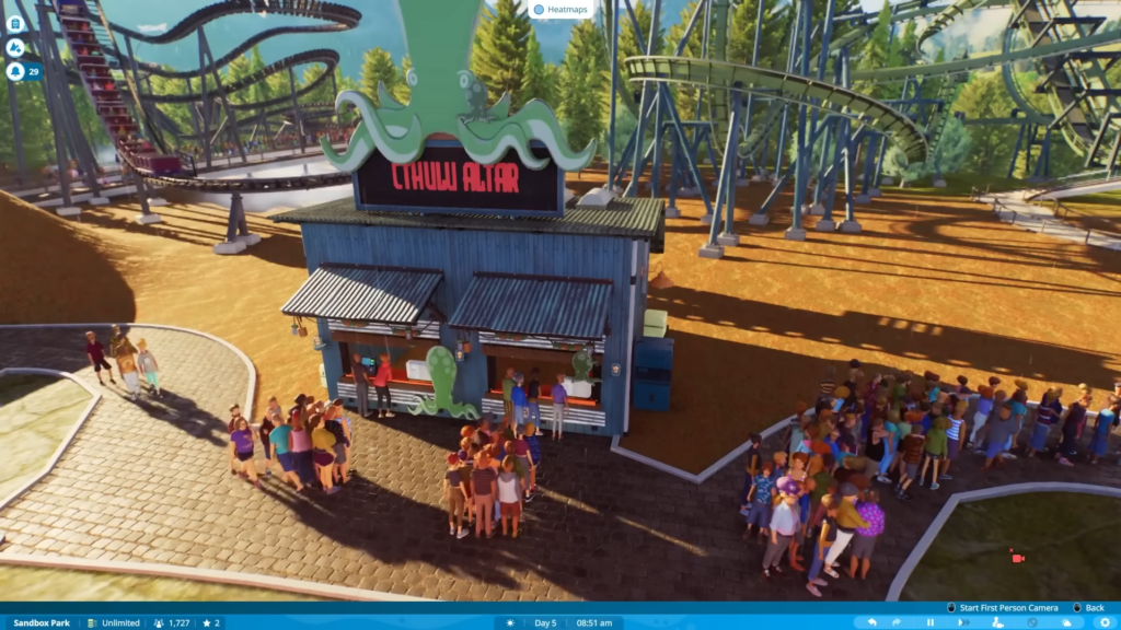 Use Custom pricing to maximize profit in Planet Coaster 2.