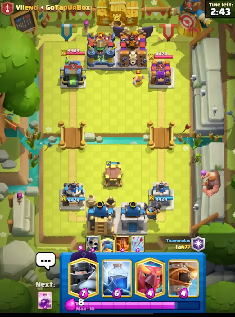 2v2 League Gameplay in Clash Royale.