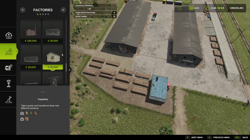 Carpentry In Farming Simulator 25