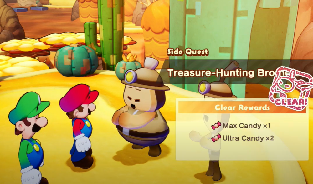 treasure hunting brothers mario and luigi reward