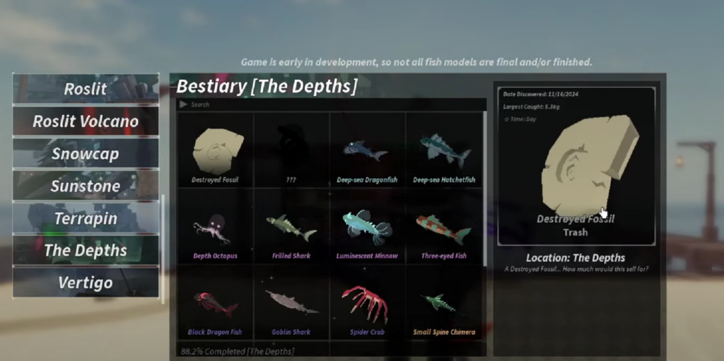 the depths bestiary fisch