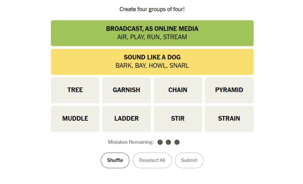 yellow group in nyt 