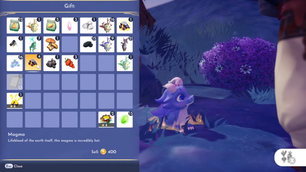 Feed Baby Dragons Magma or Pure Ice to get bonus rewards in dreamlight valley. 