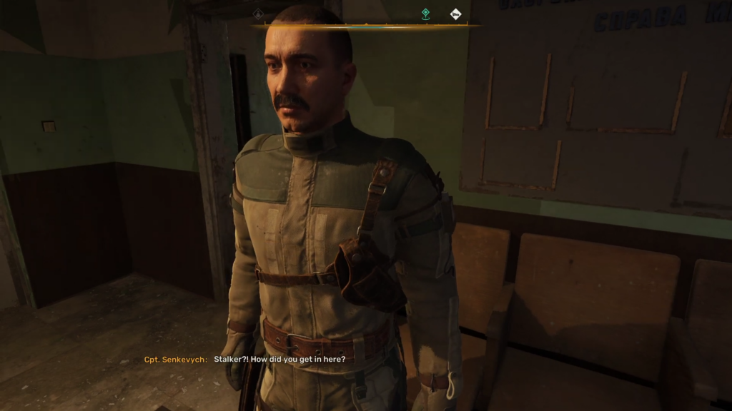 Talk to Captain Senkevych in Camp Icarus in Stalker 2.