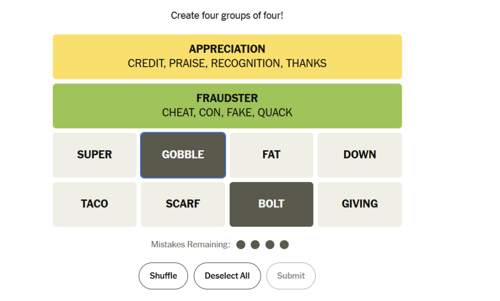 gobble meaning nyt 