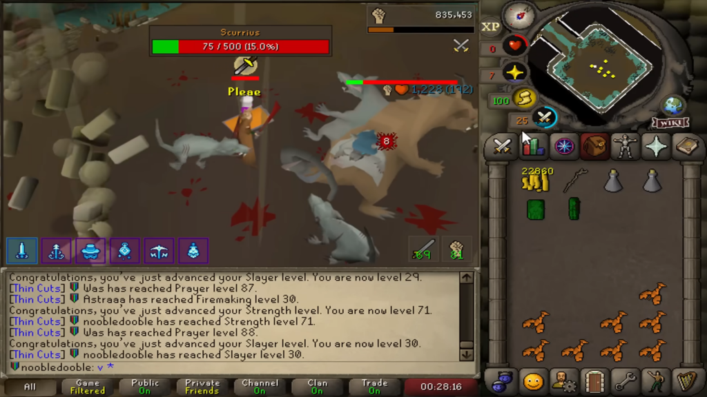 Giant Rat spawned by Scurrius in OSRS.