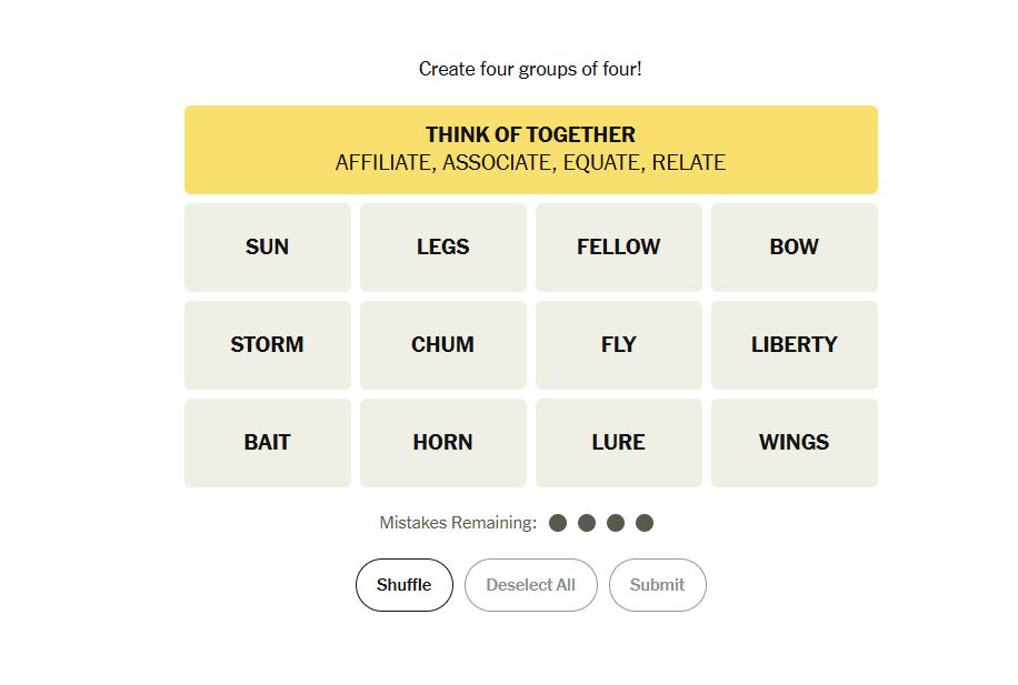 yellow group nyt connections