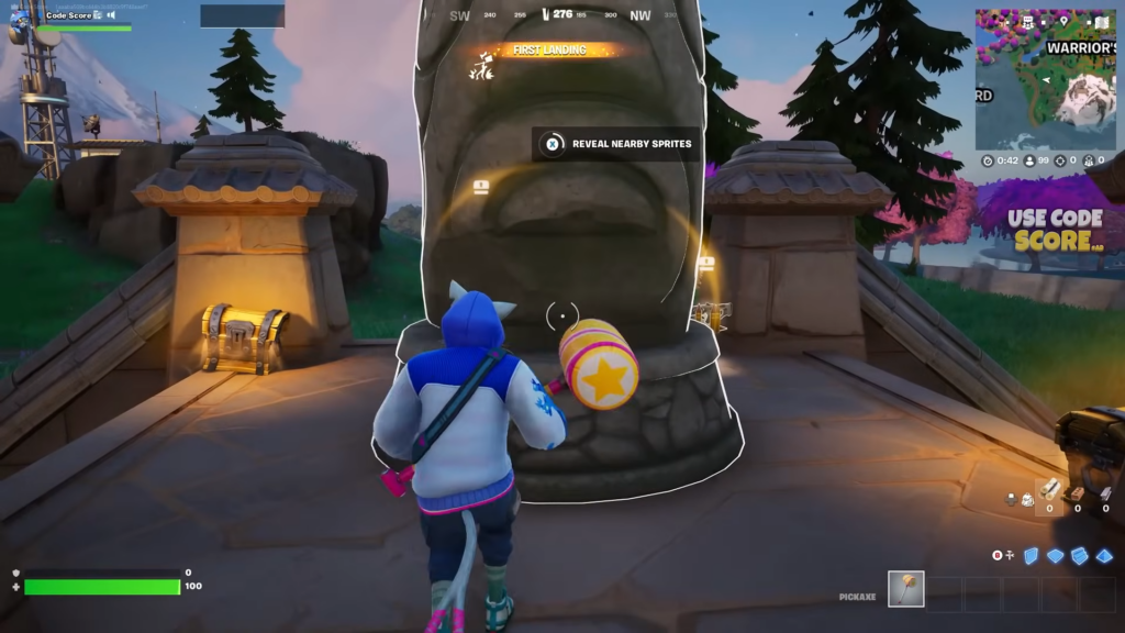 Use the Sprite Shrine to locate Sprite in Fortnite Nightshift Forest.