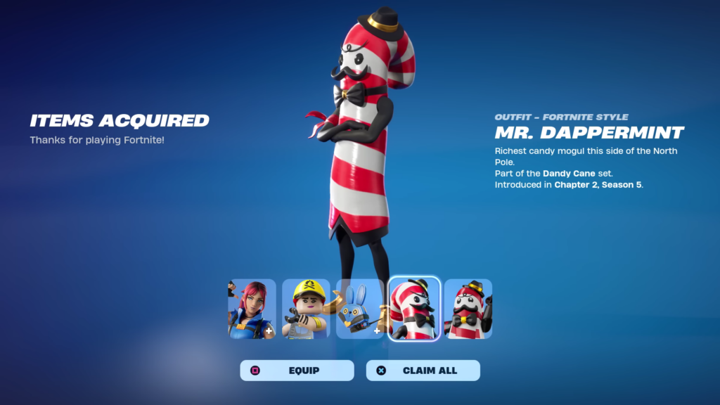 candy cane skin fortnite