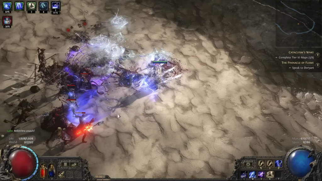 Skills being enhanced by Power Charges in PoE 2.