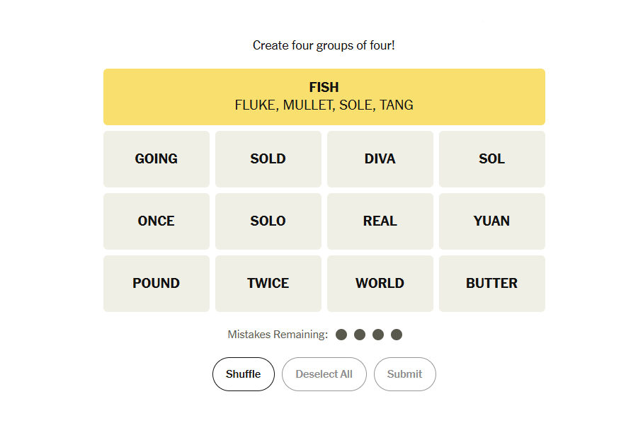 yellow group nyt connections