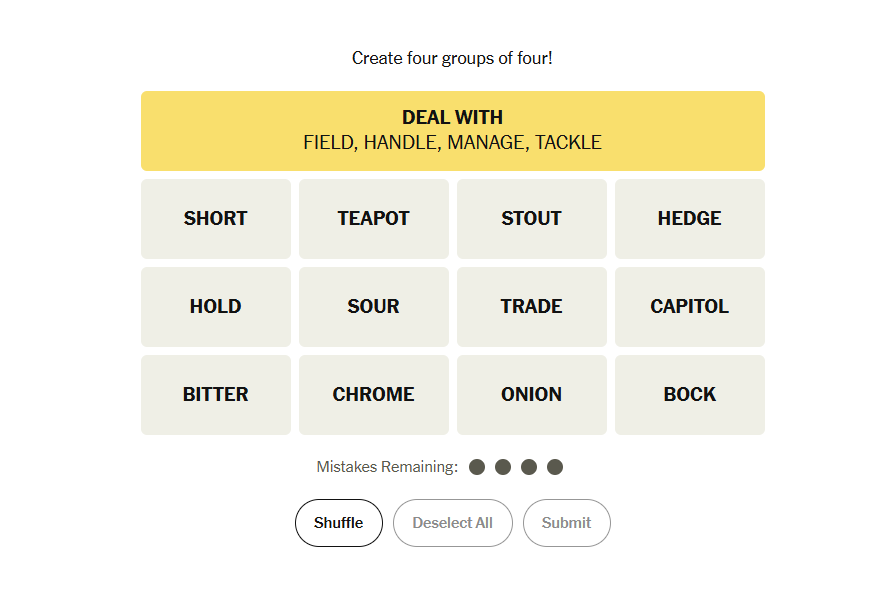 yellow group nyt connections