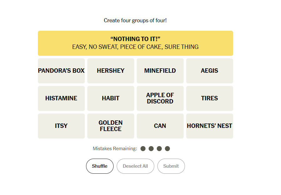 yellow group nyt connections