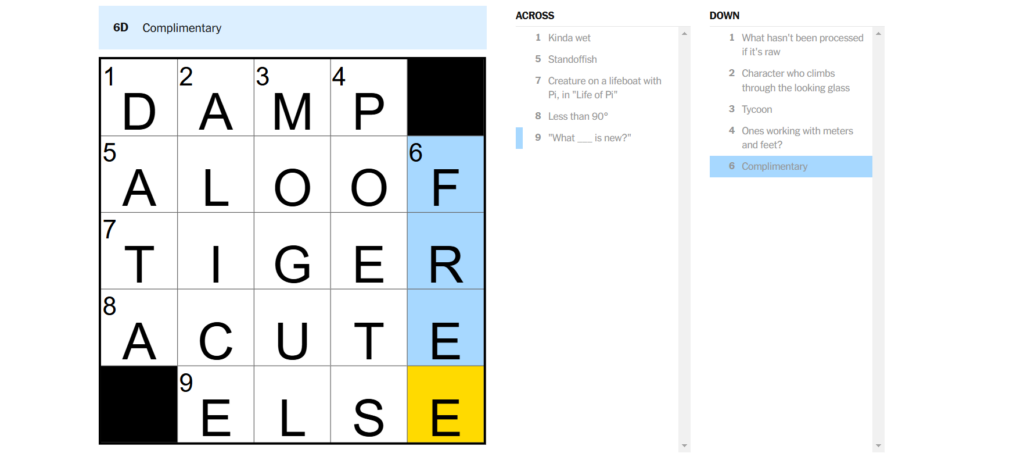 nyt answers crossword