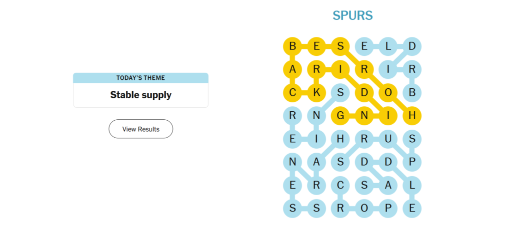 stable supply meaning nyt strands